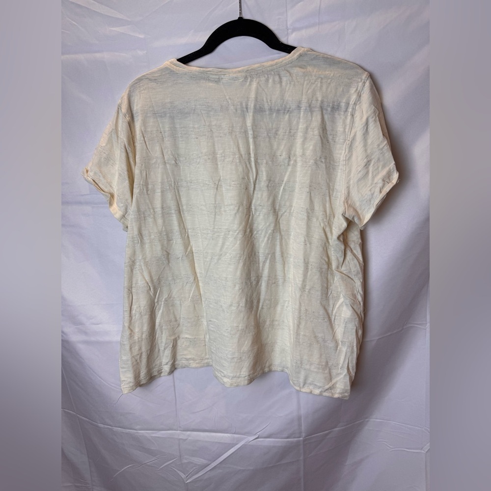 J Jill Cream Short Sleeve Women's Tee - Picture 3 of 9